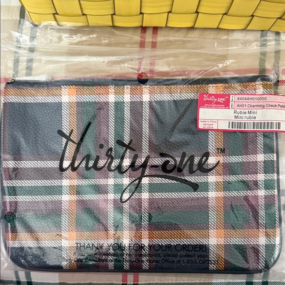 Thirty-One Checkered Mini Rubie Pouch